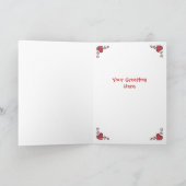 Rosa Herzen Bull Terrier Valentinstag Feiertagskarte (Innenseite)