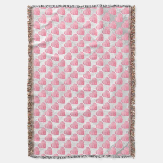 Rosa Herzen Decke (Vorderseite Vertikal)