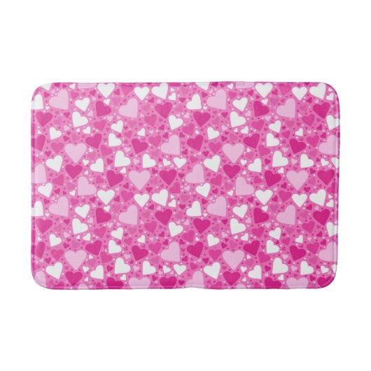 Rosa Herzen Design für Brustkrebs-Bewusstsein Badematte (Vorderseite)
