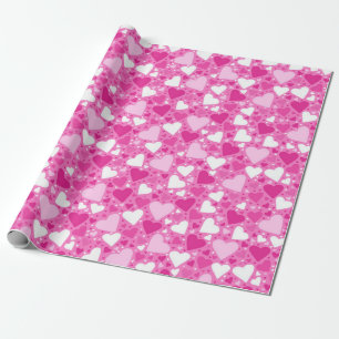 Rosa Herzen Design für Brustkrebs-Bewusstsein Geschenkpapier