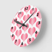 Rosa Herzen Design Runde Wanduhr (Winkel)