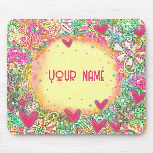 rosa Herzen Eigene Inspirivity Mousepad (Vorne)