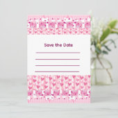 Rosa Herzen Einladung (Stehend Vorderseite)