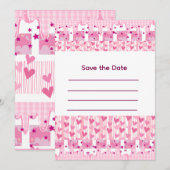 Rosa Herzen Einladung (Vorne/Hinten)