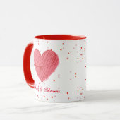 Rosa Herzen Elegante Moderne Niedliche Valentinsta Tasse (Vorderseite Links)