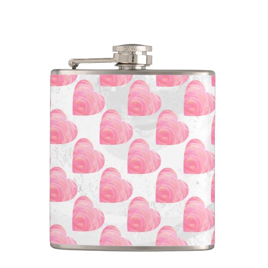 Rosa Herzen Flachmann (Vorderseite)