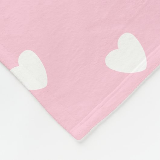 Rosa Herzen  Fleecedecke (Ecke)