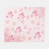 Rosa Herzen Fleecedecke (Vorderseite (Horizontal))