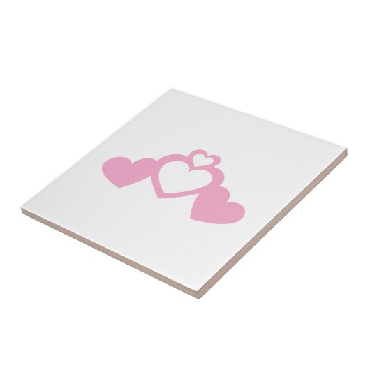 Rosa Herzen Fliese (Seite)