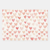 Rosa Herzen Florale Liebe Geschenkpapier Set (Vorderseite 3)