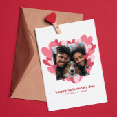 Rosa Herzen Foto Rahmen Valentinstag Feiertagskarte