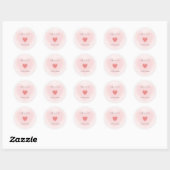 Rosa Herzen Frieden und Liebe immer Sticker (Blatt)