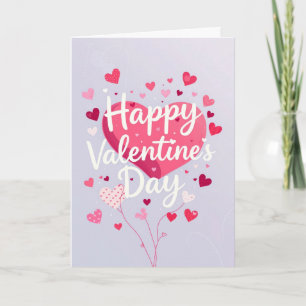 Rosa Herzen Frohes Valentinstag Karte