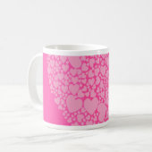 Rosa Herzen für das Valentinische Kaffeetasse (Vorderseite Links)