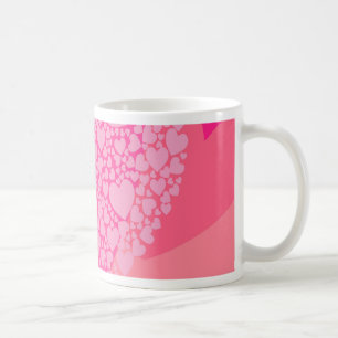 Rosa Herzen für das Valentinische Kaffeetasse