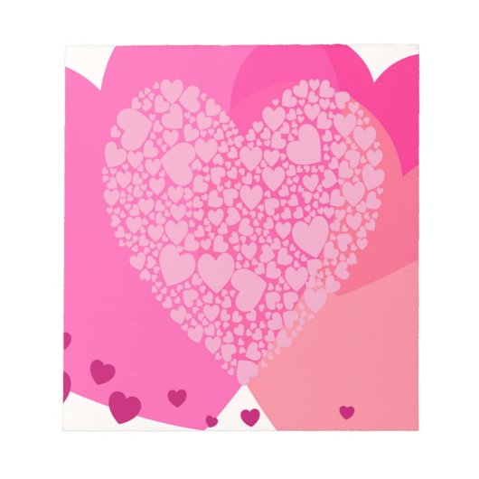 Rosa Herzen für das Valentinische Notizblock (Vorderseite)