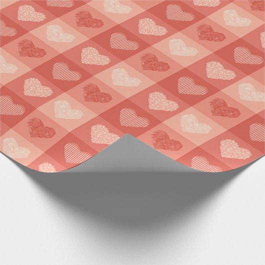 Rosa Herzen für Sie Geschenkpapier (Ecke)