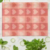 Rosa Herzen für Sie Geschirrtuch (Gefaltet)