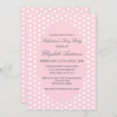 Rosa Herzen Galentinisches Party Einladung (Vorne/Hinten)