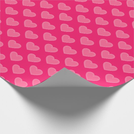 Rosa Herzen Geschenkpapier (Ecke)