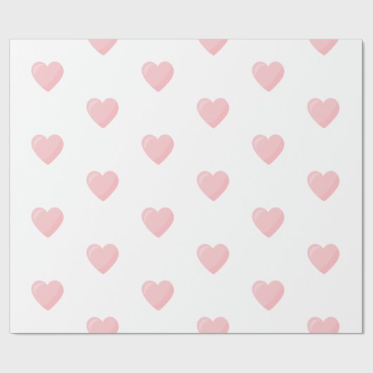 Rosa Herzen Geschenkpapier (Flach)
