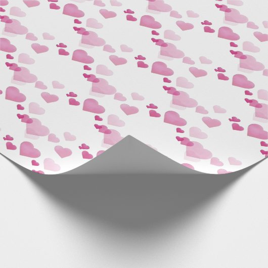 Rosa Herzen Geschenkpapier (Ecke)