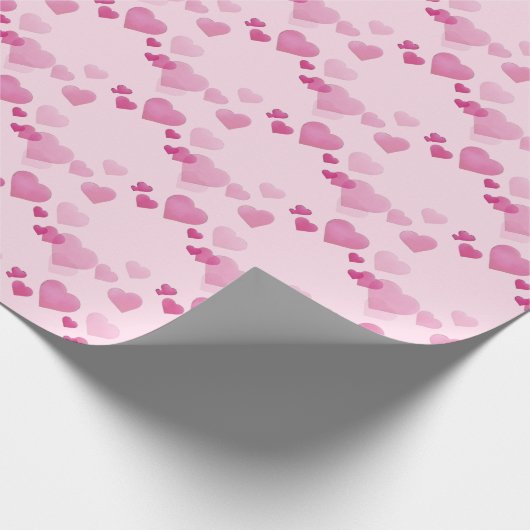 Rosa Herzen Geschenkpapier (Ecke)