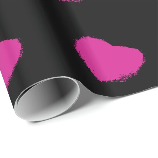 Rosa Herzen Geschenkpapier (Rolleneckpunkt)