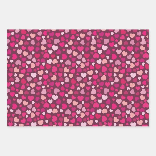 Rosa Herzen Geschenkpapier Set (Vorderseite 3)