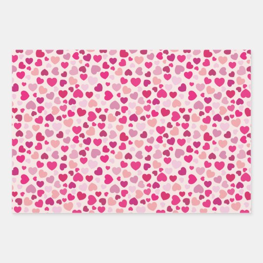 Rosa Herzen Geschenkpapier Set (Vorderseite 2)