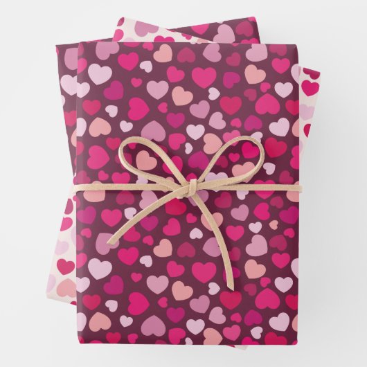 Rosa Herzen Geschenkpapier Set (Beispiel)