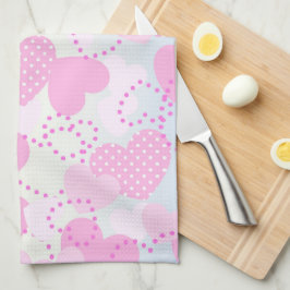 Rosa Herzen Geschirrtuch
