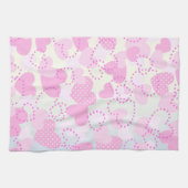 Rosa Herzen Geschirrtuch (Horizontal)