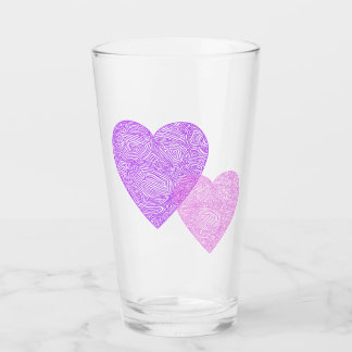 Rosa Herzen Glas