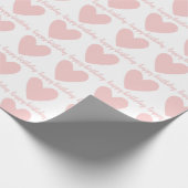 Rosa Herzen glücklich Geburtstag Geschenkpapier (Ecke)
