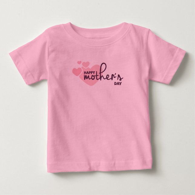 Rosa Herzen glücklicher Muttertag | Bodysuit Baby T-shirt (Vorderseite)