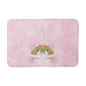 Rosa Herzen Gold Rainbow Star Horn Face Badematte (Vorderseite)