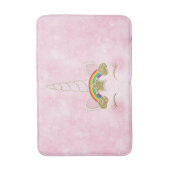 Rosa Herzen Gold Rainbow Star Horn Face Badematte (Vorderseite Vertikal)