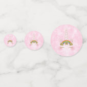 Rosa Herzen Gold Rainbow Star Horn Face Konfetti (Vorderseiten)