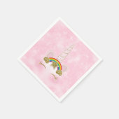 Rosa Herzen Gold Rainbow Star Horn Face Serviette (Ecke)