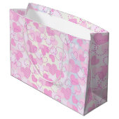 Rosa Herzen Große Geschenktüte (Rückseite Schrägansicht)