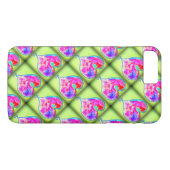 Rosa Herzen grüne Diamanten Case-Mate iPhone Hülle (Rückseite (Horizontal))