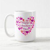 Rosa Herzen Happy Valentines Day Tasse (Links)