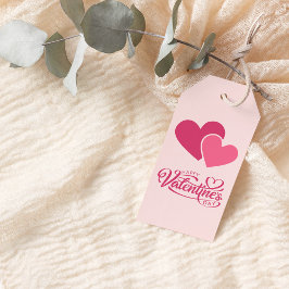 Rosa Herzen Happy Valentinstag Geschenkanhänger
