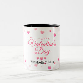 Rosa Herzen Happy Valentinstag Zweifarbige Tasse