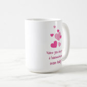 Rosa Herzen Hausschule Mutter umarmt Kaffeetasse (VorderseiteRechts)