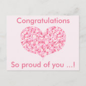 Rosa Herzen | Herzlichen Glückwunsch Abschluss Pos Postkarte (Vorderseite)