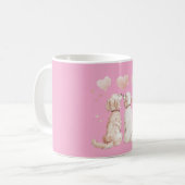 Rosa Herzen Hundeliebe Kaffeetasse (Vorderseite Links)
