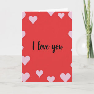Rosa Herzen Ich liebe dich Glatte Karte