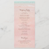 Rosa Herzen im Sandstrand Hochzeitsprogramm Programm (Rückseite)